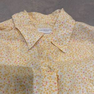 Liz Claiborne Yellow Floral Linen Shirt
